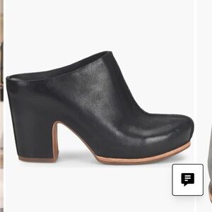 Kork-Ease Sagano Mule Leather Wrapped Women's 9 Black Chunky Heels Comfort